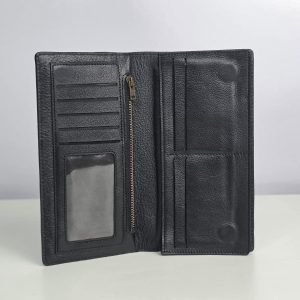 Men’s Long Leather (Mobile) Wallet – Black (O)