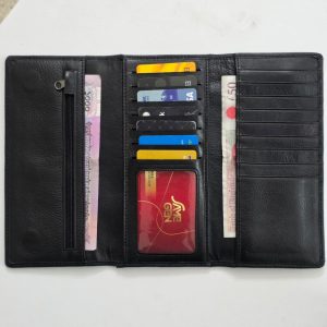Tripold Leather Wallet – Black (O)